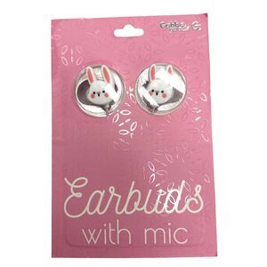Gabba Goods Bunny Rabbit Earbuds With Mic‎ - New & Sealed